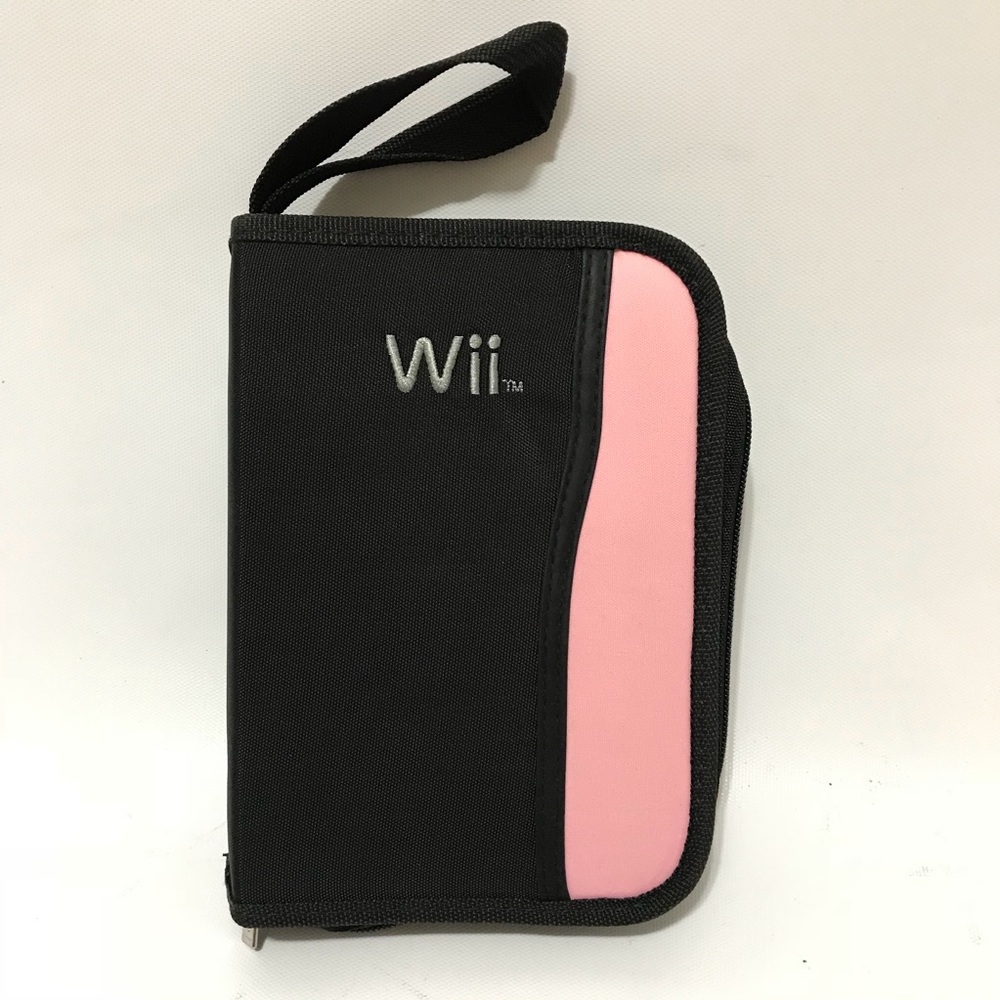 Wii Travel Case Pink Black Remote Holder Nun Zip